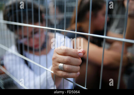 Global March per elefanti e rinoceronti. La Giornata mondiale dell'animale. Foto Stock