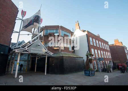 L'esterno del Broadmarsh Shopping Centre nel 2016 fu demolito, Nottingham City Nottinghamshire Inghilterra UK Foto Stock