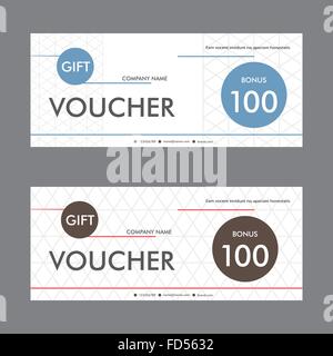 Template vettoriale design gift voucher con disegno astratto Illustrazione Vettoriale