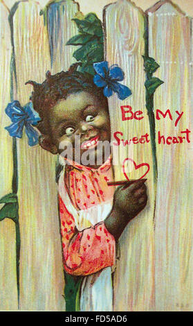 Vintage il giorno di San Valentino Card Foto Stock