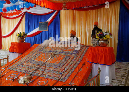 Singh Sabha gurdwara, Bobigny, Francia. Santuario. Foto Stock