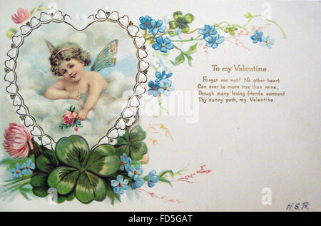 Vintage il giorno di San Valentino Card Foto Stock