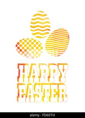 Pasqua etichetta vintage. Effetto acquerello. Illustrazione Vettoriale. Illustrazione Vettoriale
