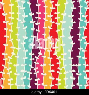 Infinite pattern senza soluzione di continuità con le linee e le foglie. Illustrazione Vettoriale. Illustrazione Vettoriale