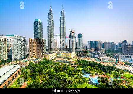 Kuala Lumpur, Malesia centro città skyline. Foto Stock