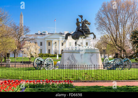 Washington, DC alla Casa Bianca e a Lafayette Square. Foto Stock