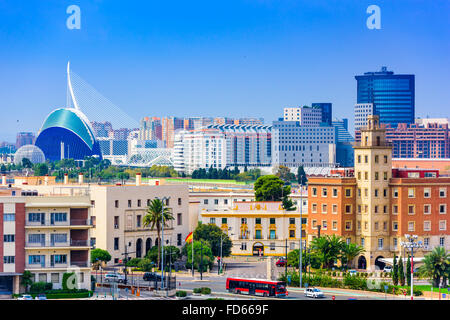 Valencia, Spagna lo skyline della citta'. Foto Stock