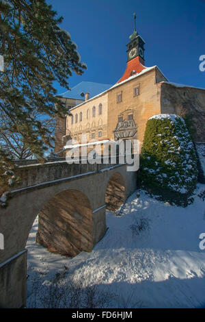 Castello Namest nad Oslavou in inverno Foto Stock