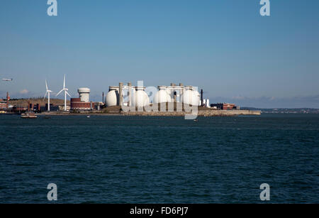 Isola di cervi Impianto di trattamento dei liquami Boston Harbor Islands Boston Massachusetts, STATI UNITI D'AMERICA Foto Stock