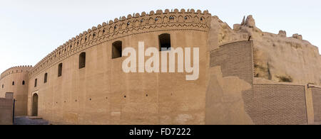 Panorama della vecchia cittadella di Arg-é bam, Kerman Provincia, Bam, in Iran Foto Stock