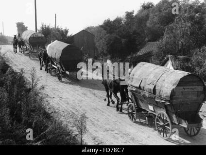 Carro trek di tedeschi etnici da Bessarabia, 1940 Foto Stock