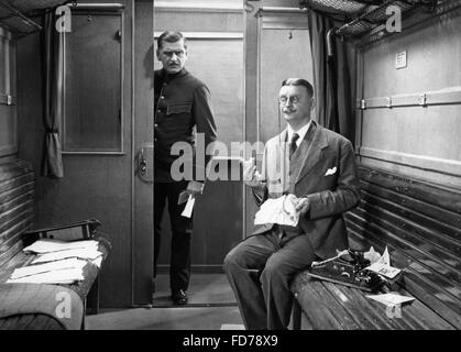 Viaggio in treno, intorno agli anni venti Foto Stock