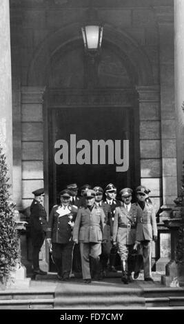 Goering, Mussolini e Hitler, Ciano a Monaco di Baviera, 1938 Foto Stock