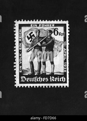 Offerte di francobolli della Reichspost per il referendum, 1938 Foto Stock