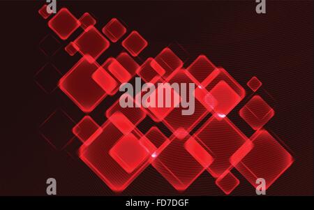Quadrato rosso sfondo astratto, vettore Illustrazione Vettoriale