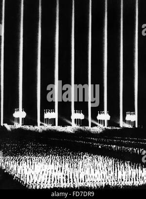 Cattedrale di luce al Rally di Norimberga, 1937 Foto Stock