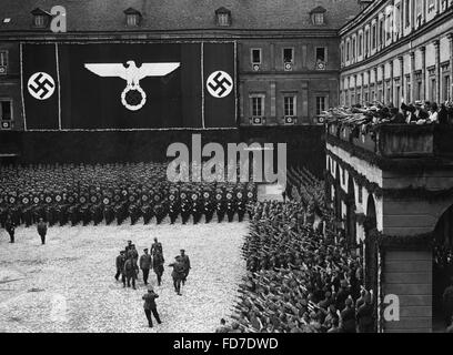 Adolf Hitler e Rudolf Hess a Weimar nel 1936 Foto Stock