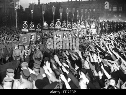 Marzo di SA in Lustgarten a Berlino, 1938 Foto Stock