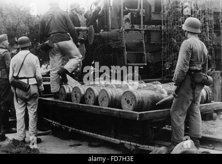 Tedesco artiglieria costiera su Atlantic Wall, 1942 Foto Stock