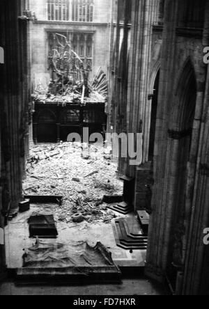 Bomb danni alla Cattedrale di Colonia, 1943 Foto Stock