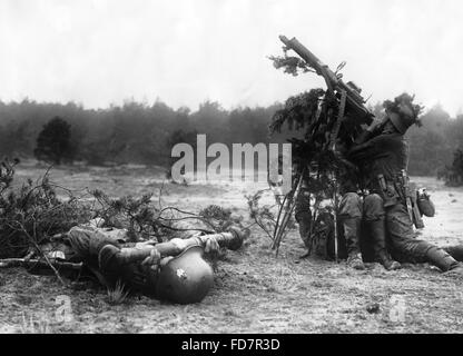 Anti-aerei mitragliatrice durante un battaglione esercizio del Luebbener Jaeger, 1935 Foto Stock