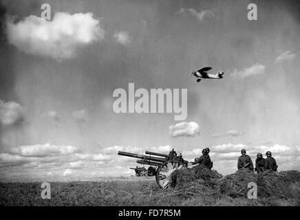 L'artiglieria della Wehrmacht durante una manovra, 1938 Foto Stock