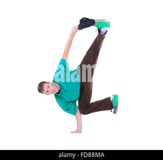 Adolescente ballare break dance in azione Foto Stock