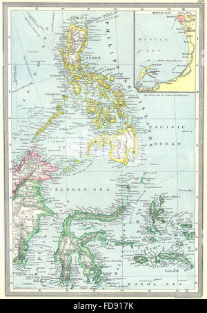Filippine: Isole Filippine; mappa della Baia di Manila, 1907 Foto Stock