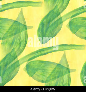 Acquerello fiori foglie di diramazione motivo floreale perfetta illustrazione di sfondo carta da parati a molla vintage fiori d'arte Foto Stock