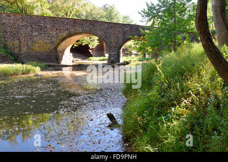 Ponte di pietra sul Bull Run River, Manassas Battlefield Foto Stock