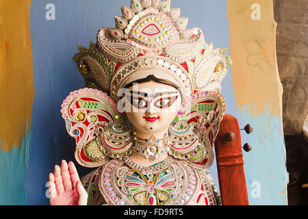 Durga Puja Dio statue Workshop nessuno Foto Stock