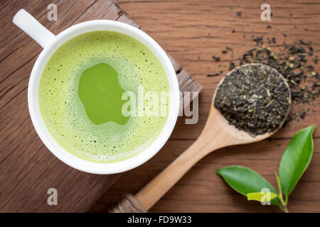 Tè verde bevanda nutrizionale per un sano Foto Stock