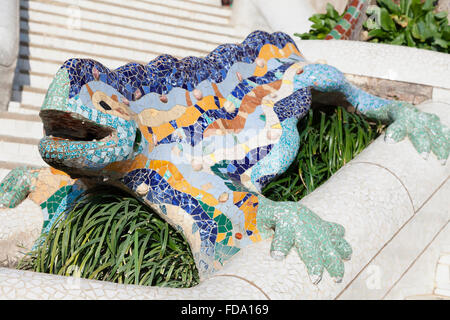 Barcellona, Parco Guell di Antoni Gaudi Foto Stock
