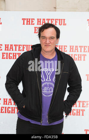 Roma, Italia. 28 gen, 2016. Quentin Tarantino assiste il photocall di 'l'odioso otto' all'Hotel Hussler on gennaio 28, 2016 in Italia a Roma./picture alliance © dpa/Alamy Live News Foto Stock