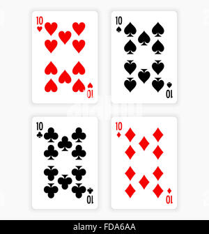 Carte da gioco che mostra decine da ogni tuta Foto Stock