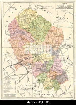 Spagna: Mapa de la Provincia de Cordoba, 1913 Foto Stock