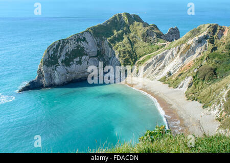St Oswald's Bay e la porta di Durdle, West Lulworth, Dorset, England, Regno Unito Foto Stock