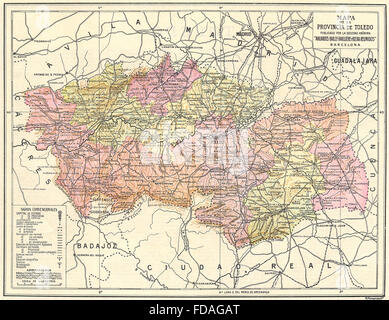 Spagna: Mapa de la Provincia de Toledo, 1913 Foto Stock