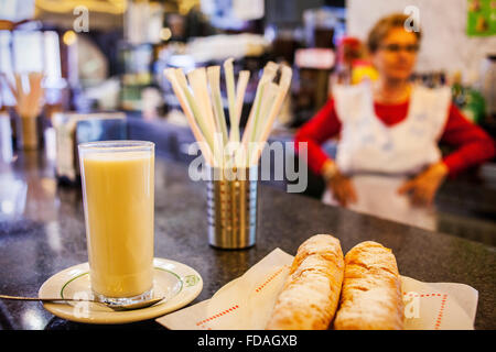 Horchateria El Siglo.11 Plaza de Santa Catalina.Valencia, Spagna. Foto Stock