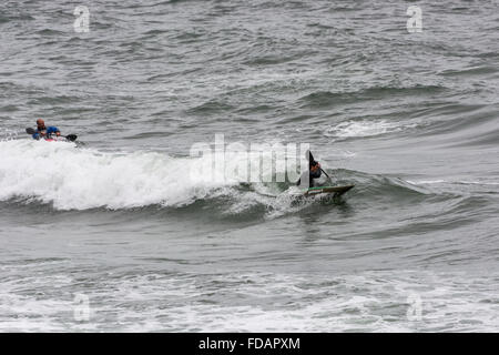 Fare kayak in Cornovaglia Foto Stock