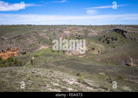 Duraton canyon parco naturale, Sepulveda, Spagna Foto Stock