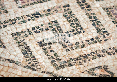 Close-up frammento di mosaico antico in Kourion, Cipro Foto Stock