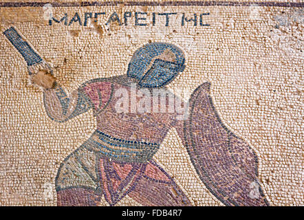 Close-up frammento di mosaico antico in Kourion, Cipro Foto Stock