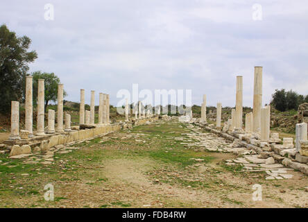 Rovine dell antico tempio romano nel lato, Turchia Foto Stock