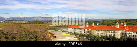 Vista panoramica della costa sud della Turchia vicino alla città di Side Foto Stock
