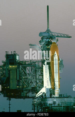 Merritt Island, Florida, Stati Uniti d'America, 22 aprile 1991 Space Shuttle Discovery sulla rampa di lancio 39A CREDITO: Mark Reinstein Foto Stock