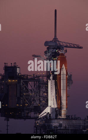 Merritt Island, Florida, Stati Uniti d'America, 22 aprile 1991 Space Shuttle Discovery sulla rampa di lancio 39A CREDITO: Mark Reinstein Foto Stock