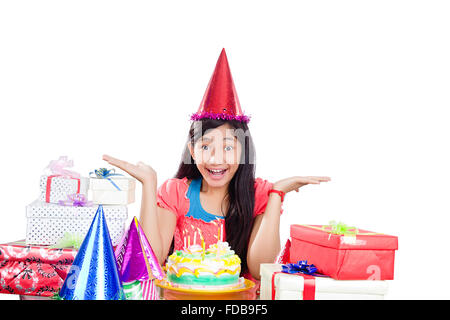 1 ragazza adolescente Festa di Compleanno celebrazioni Foto Stock