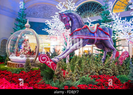 Stagione invernale a Bellagio Hotel la Serra e il Giardino Botanico di Las Vegas Foto Stock