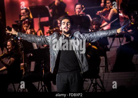 Milano, Italia. 29 gen, 2016. Il volo si esibisce dal vivo al Mediolanum Forum di Milano, Italia, il 29 gennaio 2016 Credit: Mairo Cinquetti/Alamy Live News Foto Stock